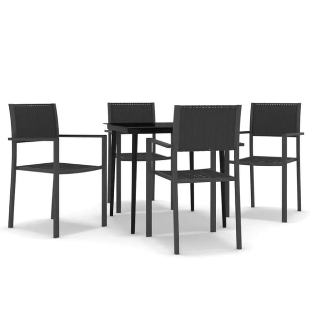 vidaXL 5-Tlg Garten-Essgruppe Schwarz 3099276