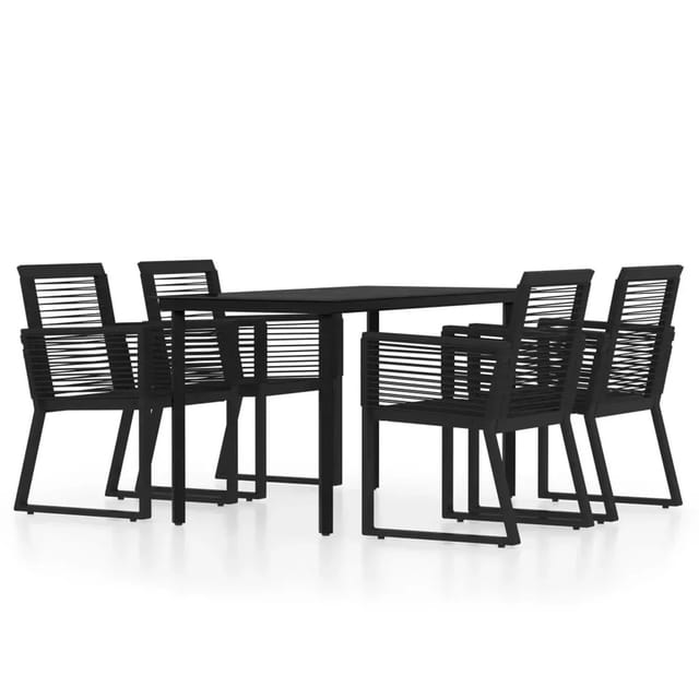 vidaXL 5-Tlg Garten-Essgruppe Schwarz 3099151