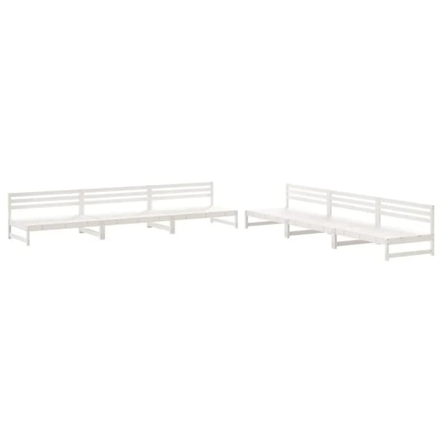 vidaXL 6-Tlg Garten-Lounge-Set Weiß Massivholz Kiefer 3186607