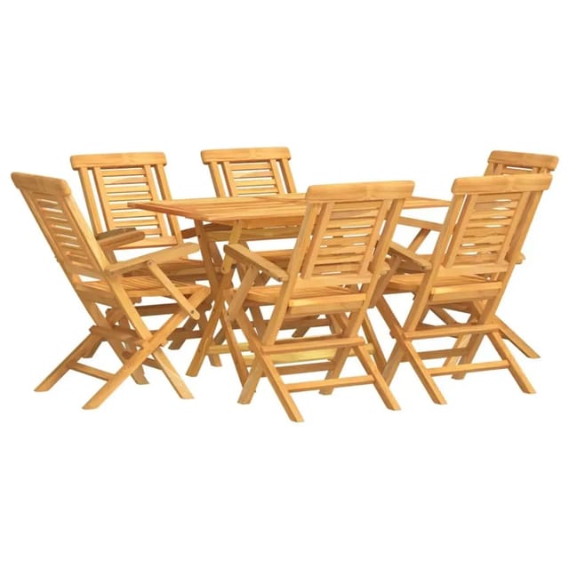 vidaXL 7-Tlg Garten-Essgruppe Massivholz Teak 3155002