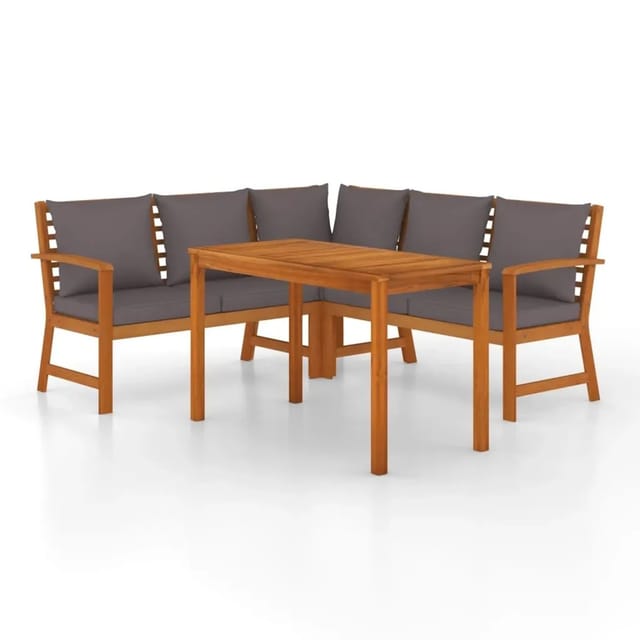 vidaXL 4-Tlg Garten-Essgruppe mit Kissen Massivholz Akazie 3154963
