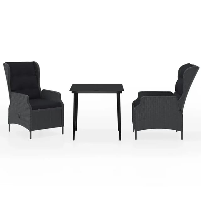 vidaXL 3-Tlg Garten-Essgruppe Dunkelgrau 3099655