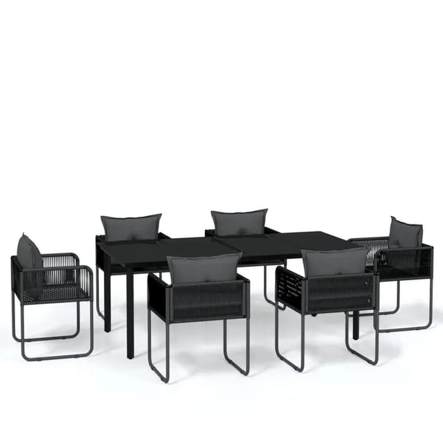 vidaXL 7-Tlg Garten-Essgruppe Schwarz 3099081