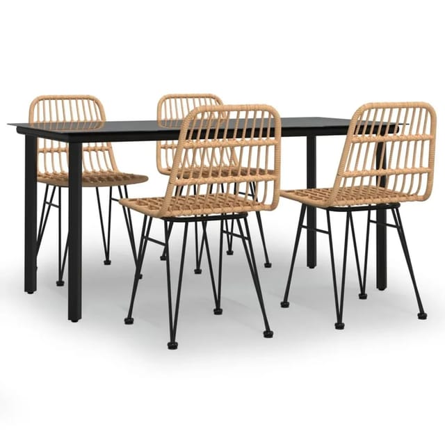 vidaXL 5-Tlg Garten-Essgruppe Poly Rattan 3157890
