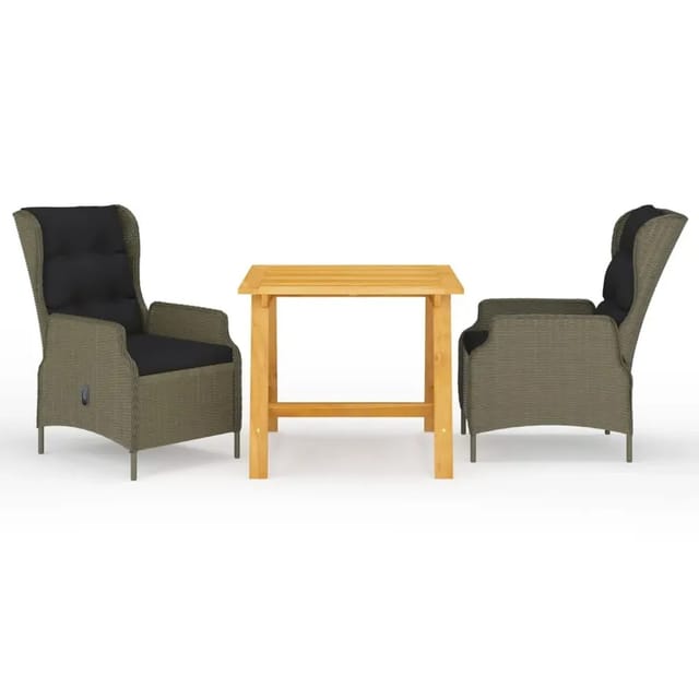 vidaXL 3-Tlg Garten-Essgruppe Braun 3068727