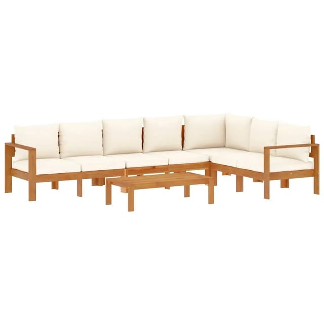 vidaXL 5-Tlg Garten-Sofagarnitur mit Kissen Massivholz Akazie 3214850