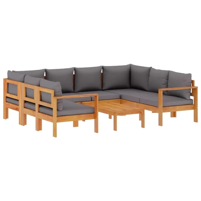 vidaXL 6-Tlg Garten-Sofagarnitur mit Kissen Massivholz Akazie 3214865