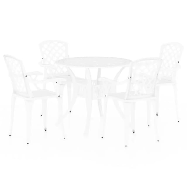 vidaXL 5-Tlg Bistro-Set Aluminiumguss Weiß 3070612