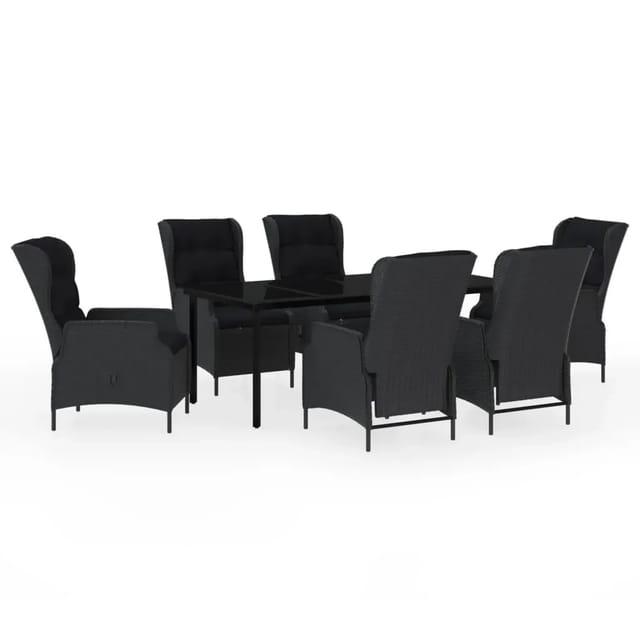 vidaXL 7-Tlg Garten-Essgruppe Dunkelgrau 3099641