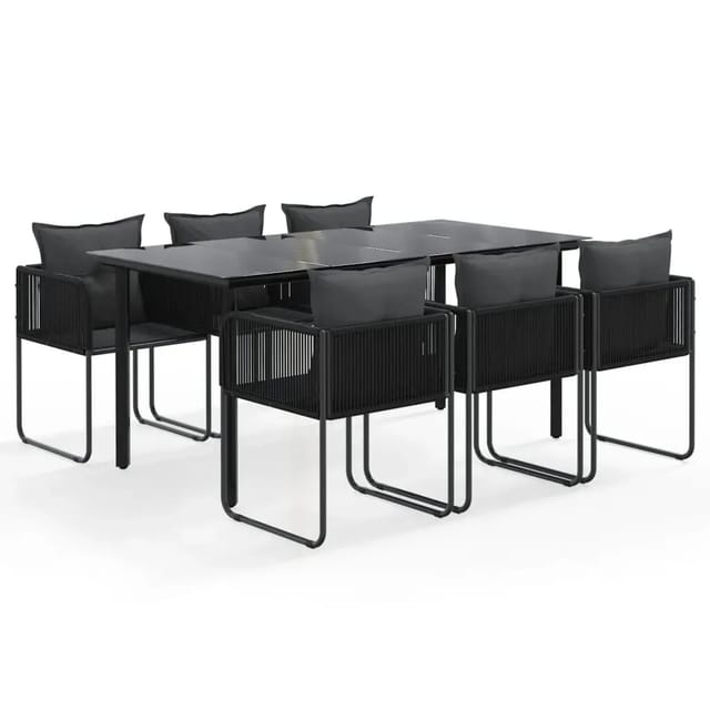 vidaXL 7-Tlg Garten-Essgruppe Schwarz 3156497