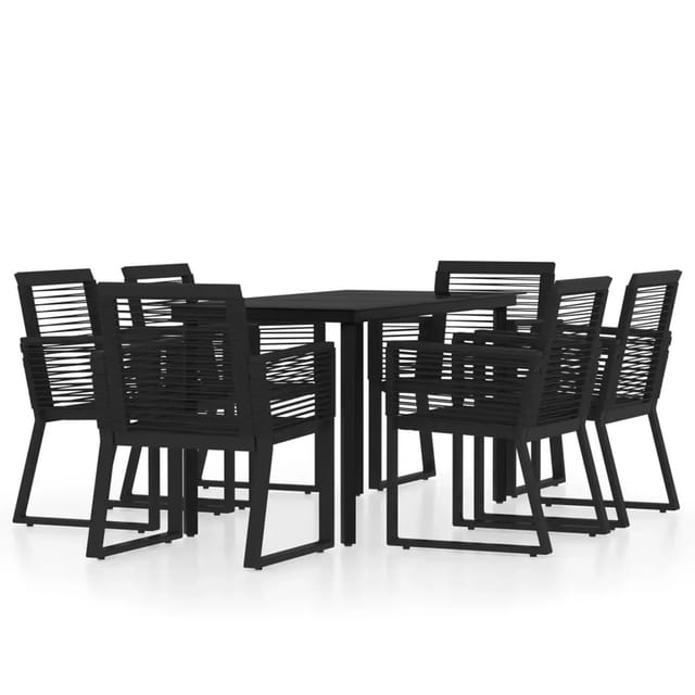vidaXL 7-Tlg Garten-Essgruppe Schwarz 3099152