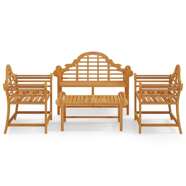vidaXL 4-Tlg Garten-Lounge-Set Massivholz Teak 3100779