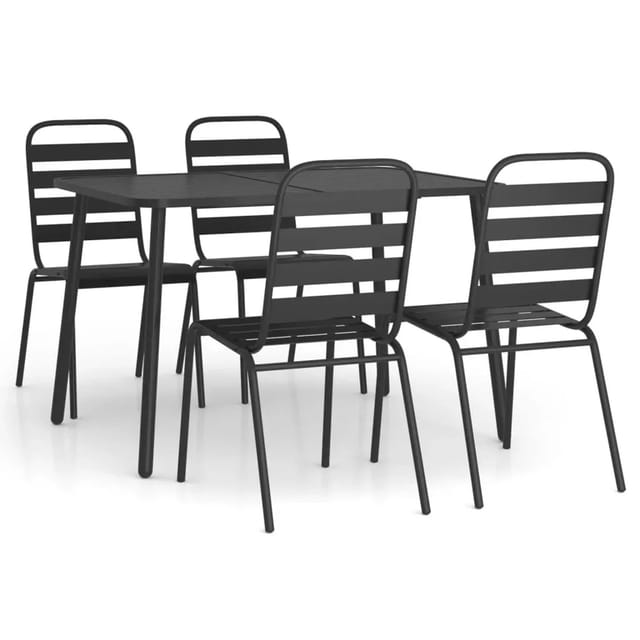 vidaXL 5-Tlg Garten-Essgruppe Anthrazit Stahl 3187991
