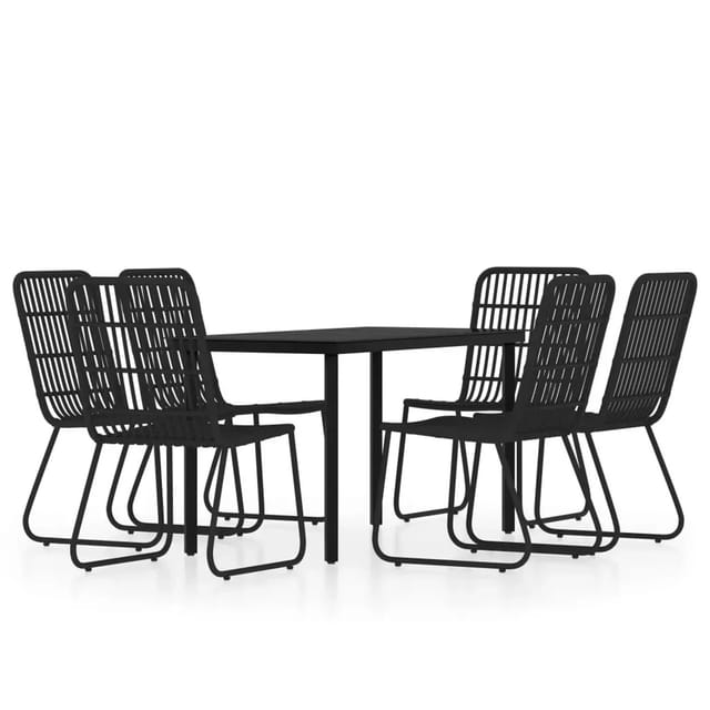 vidaXL 7-Tlg Garten-Essgruppe Schwarz 3099170
