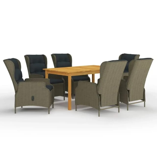 vidaXL 7-Tlg Garten-Essgruppe Braun 3067843