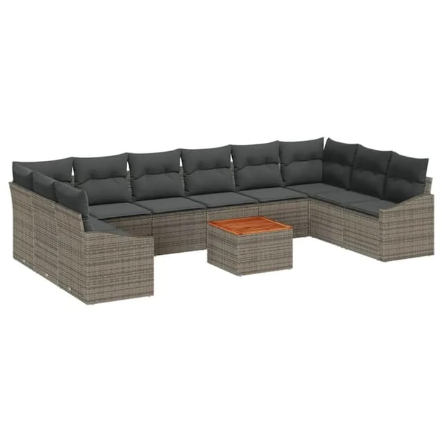 vidaXL Garten-Sofa-Set 11-Tlg Grau 3356550