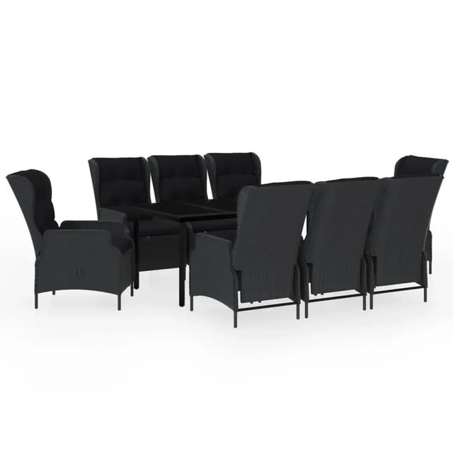 vidaXL 9-Tlg Garten-Essgruppe Dunkelgrau 3099642