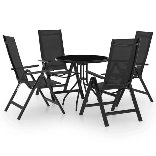 vidaXL 5-Tlg Bistro-Set Schwarz und Anthrazit 3070658