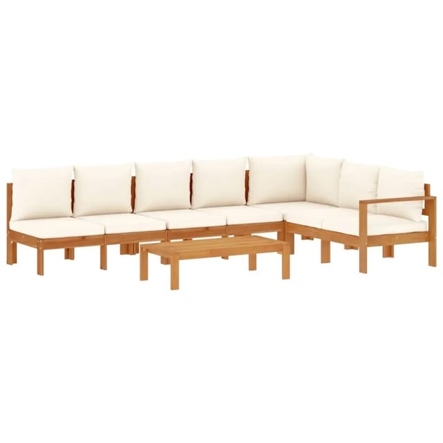 vidaXL 5-Tlg Garten-Sofagarnitur mit Kissen Massivholz Akazie 3214859