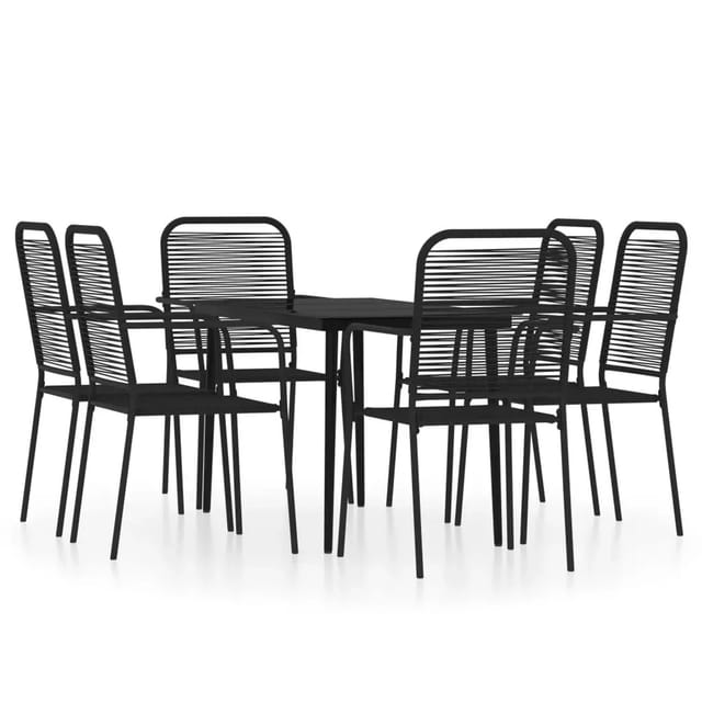 vidaXL 7-Tlg Garten-Essgruppe Schwarz 3099146