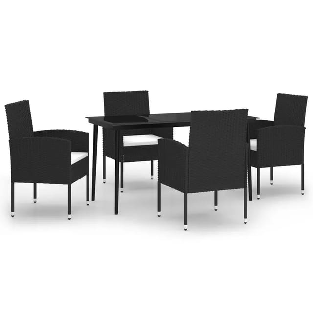 vidaXL 5-Tlg Garten-Essgruppe Schwarz 3099621