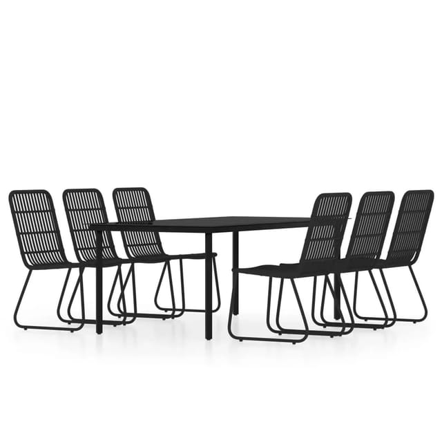 vidaXL 7-Tlg Garten-Essgruppe Schwarz 3099171