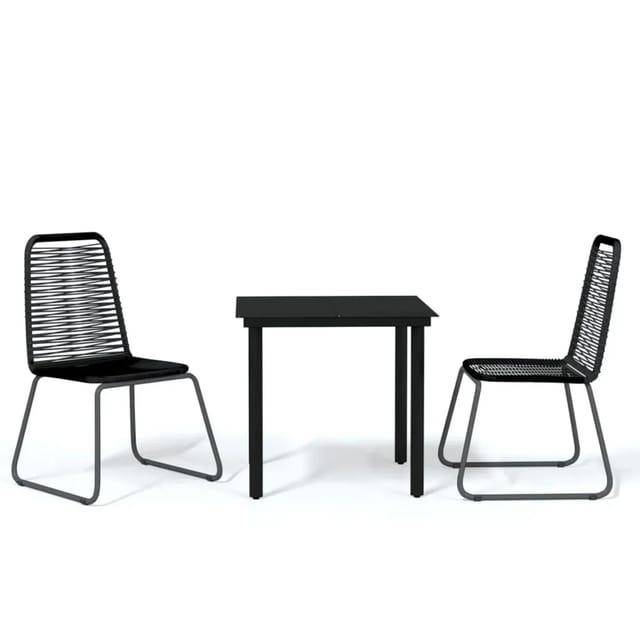 vidaXL 3-Tlg Garten-Essgruppe Schwarz 3099089