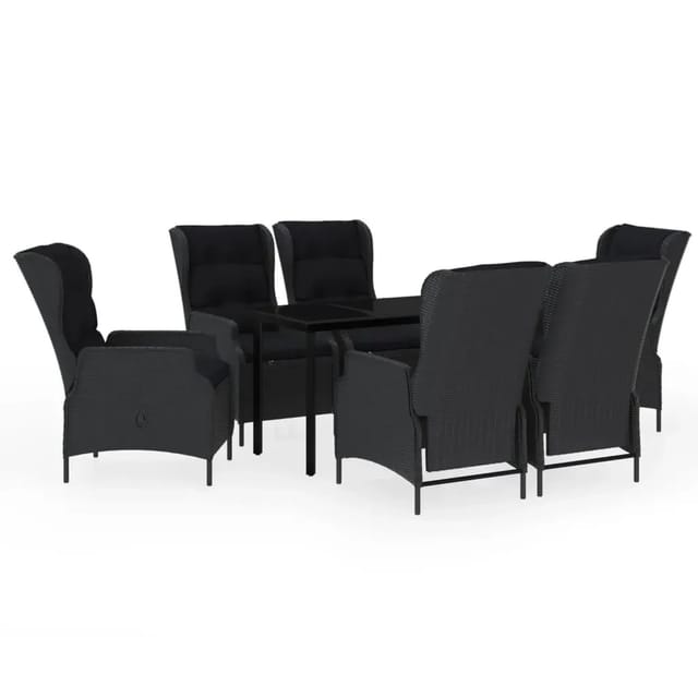 vidaXL 7-Tlg Garten-Essgruppe Dunkelgrau 3099640