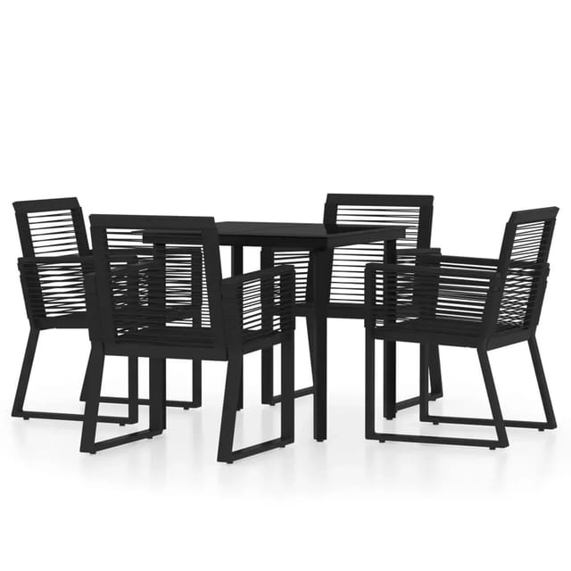 vidaXL 5-Tlg Garten-Essgruppe Schwarz 3099150