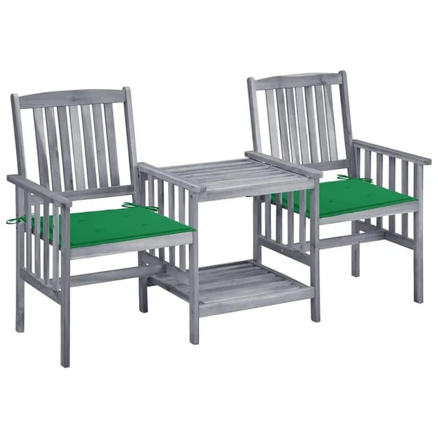 vidaXL Gartenstühle mit Teetisch und Kissen Massivholz Akazie 3061307