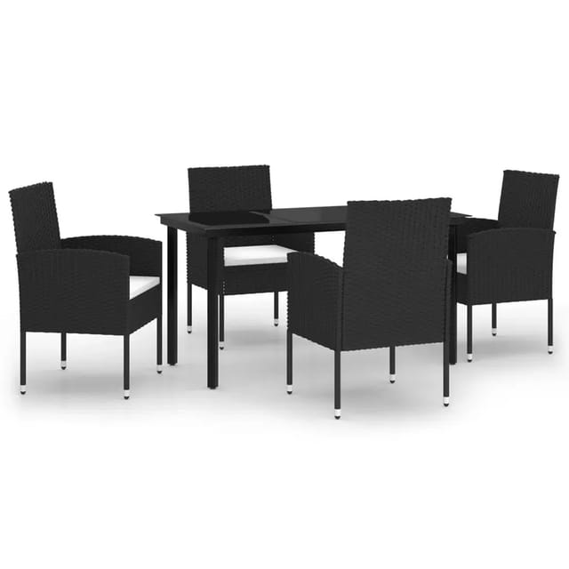 vidaXL 5-Tlg Garten-Essgruppe Schwarz 3099603