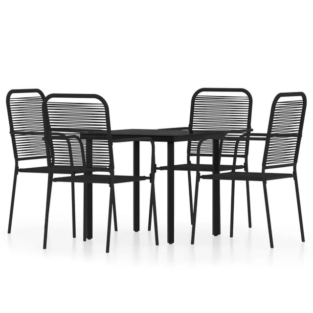 vidaXL 5-Tlg Garten-Essgruppe Schwarz 3099138