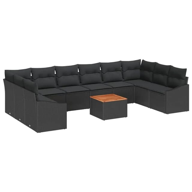 vidaXL Garten-Sofa-Set 11-Tlg Schwarz 3356553