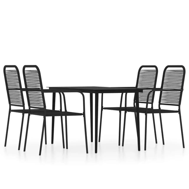 vidaXL 5-Tlg Garten-Essgruppe Schwarz 3099145
