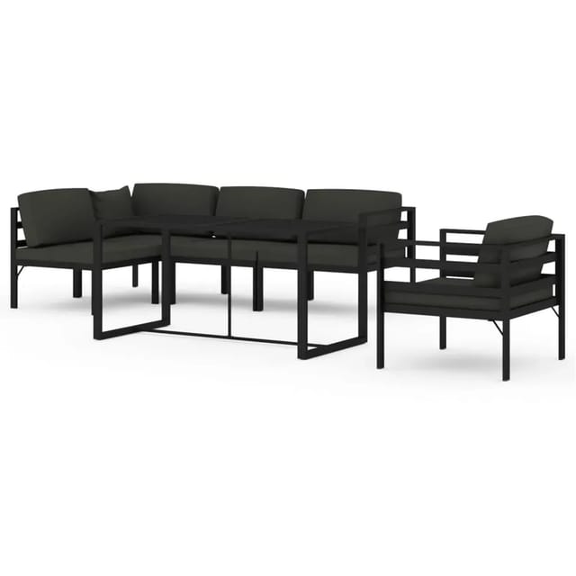 vidaXL 6-Tlg Garten-Lounge-Set mit Kissen Aluminium Anthrazit 3115925