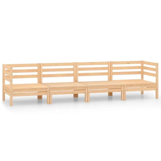 vidaXL 4-Tlg Garten-Lounge-Set Kiefer Massivholz 3082502