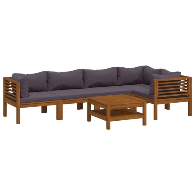 vidaXL 6-Tlg Garten-Lounge-Set mit Auflage Massivholz Akazie 3086918
