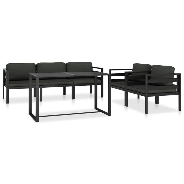 vidaXL 6-Tlg Garten-Lounge-Set mit Kissen Aluminium Anthrazit 49235