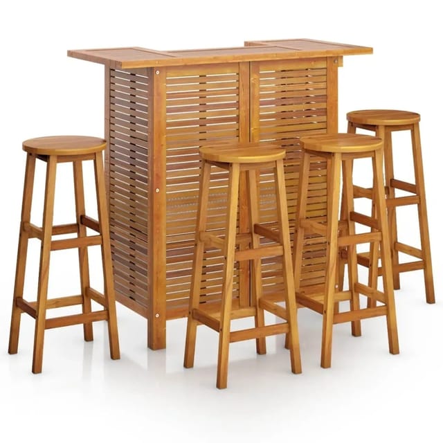 vidaXL 5-Tlg Gartenbar-Set Massivholz Akazie 3116001