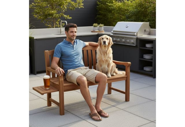 GarWoh Gartenbank Lancaster Teak Mit Seitentisch