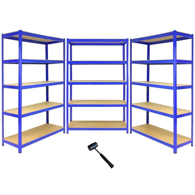 Monstershop 3 x T-Rax Lagerregal 180cm x 120cm x 45cm Blau