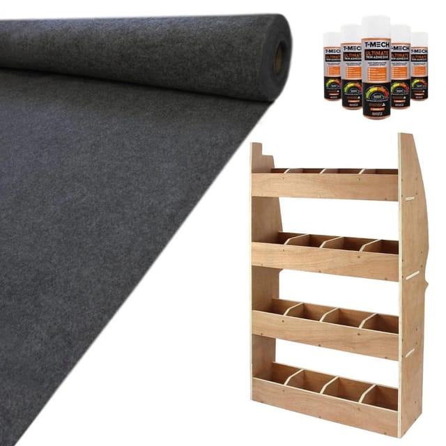 Monstershop 11Anthrazit Teppich-VerkleidungKleber & Citroen Berlingo Regal im Set