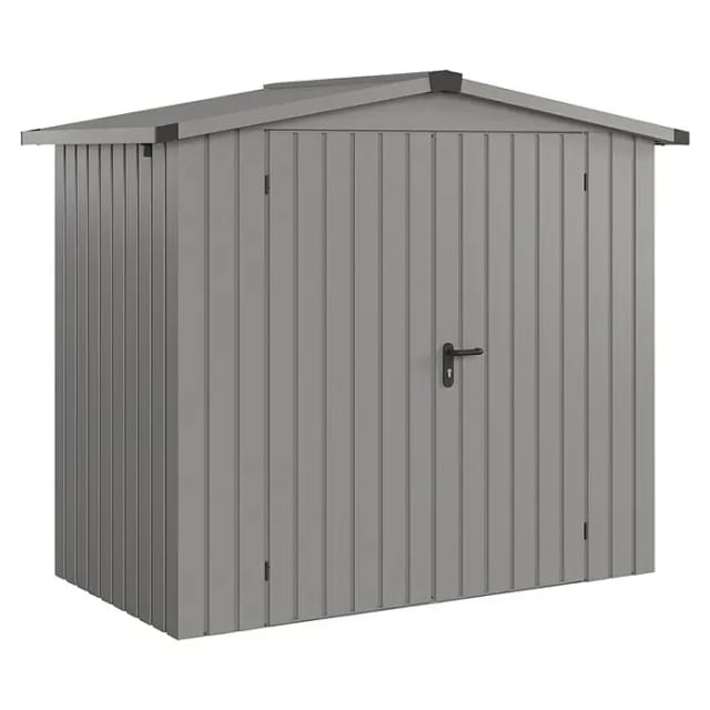 Hörmann EcoStar Gerätehaus Euroline Satteldach 2-flg 237 x 134 cm Graualuminium