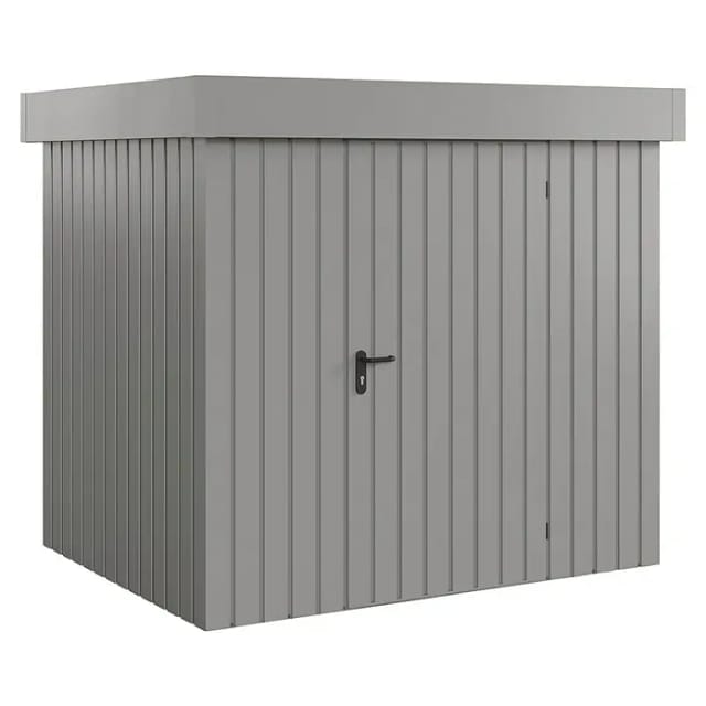 Hörmann EcoStar Gerätehaus Euroline Flachdach 1-flg 237 x 181 cm Graualuminium