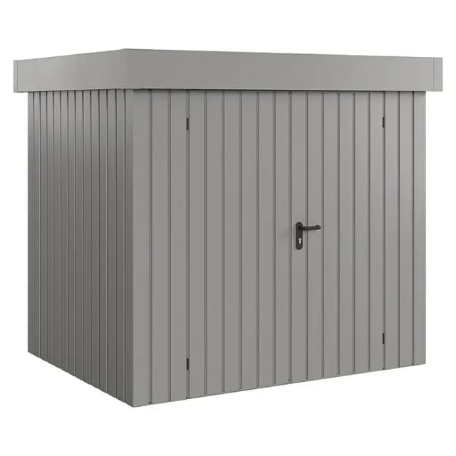 Hörmann EcoStar Gerätehaus Euroline Flachdach 2-flg 237 x 181 cm Graualuminium