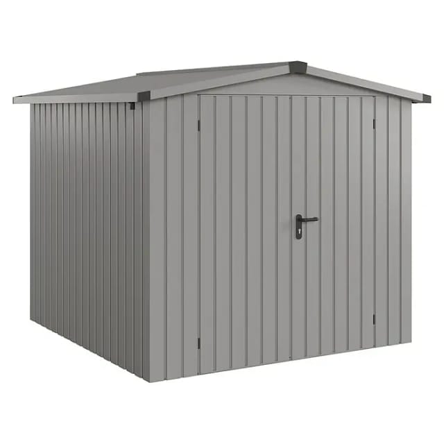 Hörmann EcoStar Gerätehaus Euroline Satteldach 2-flg 237 x 229 cm Graualuminium
