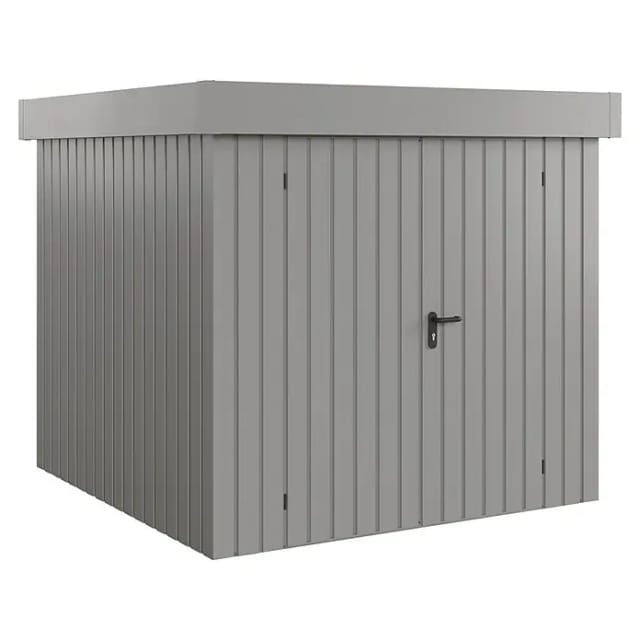 Hörmann EcoStar Gerätehaus Euroline Flachdach 2-flg 237 x 229 cm Graualuminium