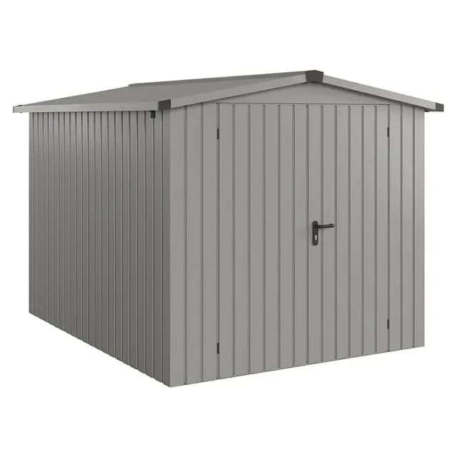 Hörmann EcoStar Gerätehaus Euroline Satteldach 2-flg 237 x 278 cm Graualuminium