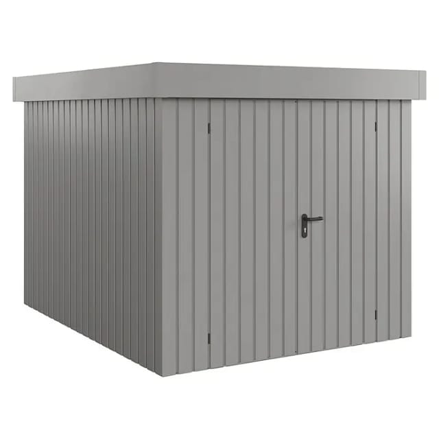 Hörmann EcoStar Gerätehaus Euroline Flachdach 2-flg 237 x 278 cm Graualuminium