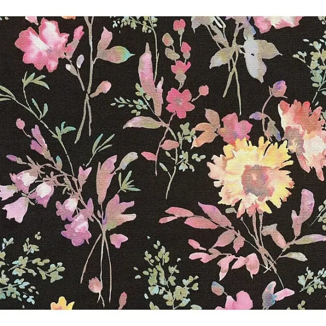 AS Creation Vliestapete Blüten 10,05 x 0,53 m Schwarz-Rosa FSC®